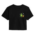 thumbnail image 1 of Dr. Seuss The Grinch - Little Grinch - Enjoying Snowflakes - Juniors Cropped Cotton Blend T-Shirt, 1 of 4