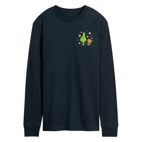 Dr. Seuss The Grinch - Little Grinch - Enjoying Snowflakes - Men's Long Sleeve T-Shirt