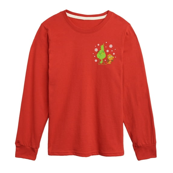 Dr. Seuss The Grinch - Little Grinch - Enjoying Snowflakes - Toddler & Youth Long Sleeve Graphic T-Shirt