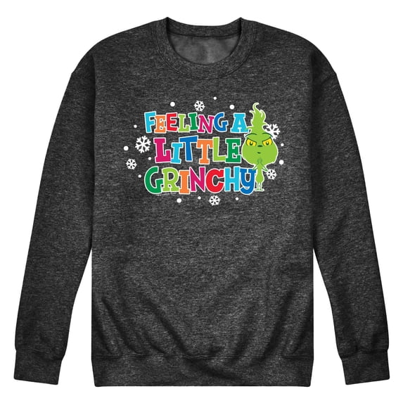 Dr. Seuss The Grinch - Little Grinch - Feeling A Little Grinchy - Men's Crew Neck Fleece Pullover