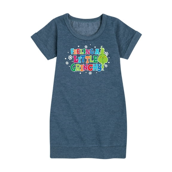 Dr. Seuss The Grinch - Little Grinch - Feeling A Little Grinchy - Toddler & Youth Girls Fleece Dress