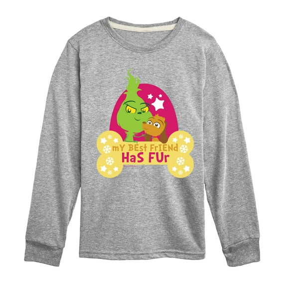 Dr. Seuss The Grinch - Little Grinch - My Best Friend Has Fur - Toddler & Youth Long Sleeve Graphic T-Shirt