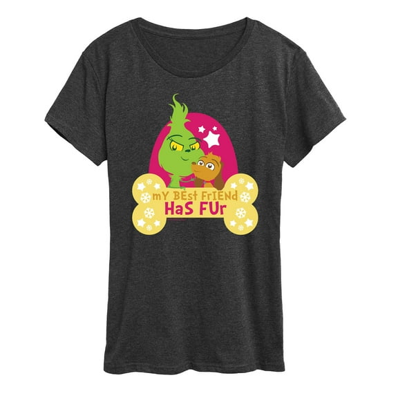Dr. Seuss The Grinch - Little Grinch - My Best Friend Has Fur - Women's Short Sleeve Graphic T-Shirt
