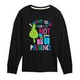 thumbnail image 1 of Dr. Seuss The Grinch - Little Grinch - Want Your Presents Not Presence - Toddler & Youth Long Sleeve T-Shirt, 1 of 4