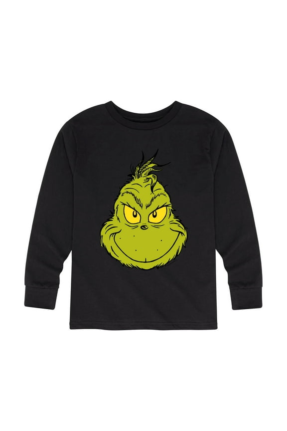 Dr. Seuss The Grinch Long Sleeve Christmas Graphic T-Shirt, Toddler / Youth