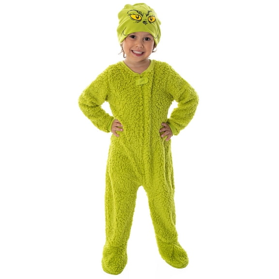 Dr. Seuss The Grinch Matching Family Costume Pajama Fleece Union Suit For toddlers (3T)