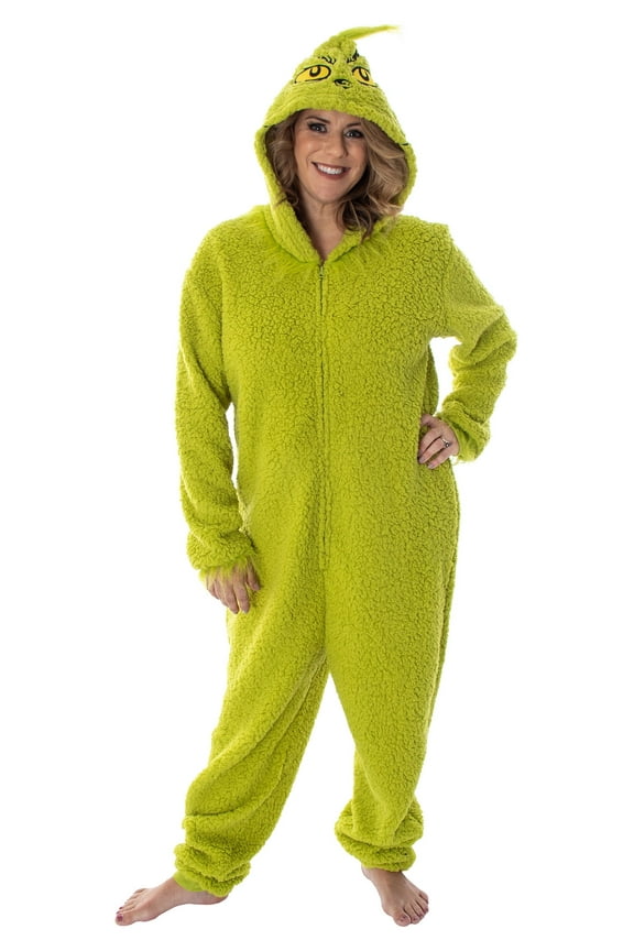 Dr. Seuss The Grinch Matching Family Costume Pajama Fleece Union Suit Unisex (LG)