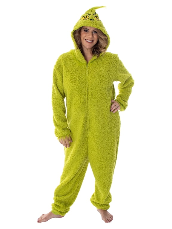 Dr. Seuss The Grinch Matching Family Costume Pajama Fleece Union Suit Unisex (XL)