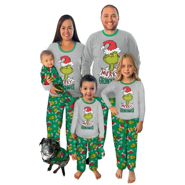 Dr. Seuss The Grinch Matching Family Pajama Set Pet - Walmart.com
