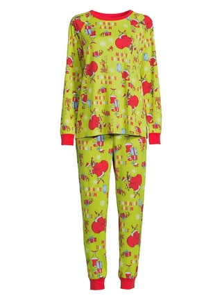 Dr. Seuss Family Pajama Grinch Costume Adult and Kid Sleepwear, Mom, Size:  2X 