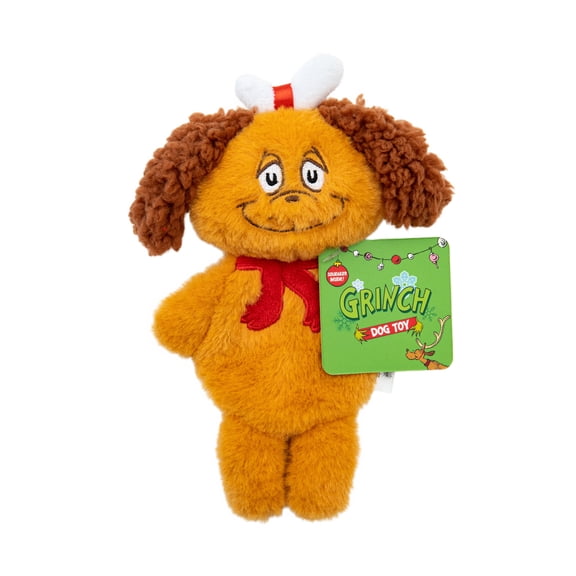 Dr. Seuss' The Grinch! Max 8" Flatty Plush Dog Toy, Brown