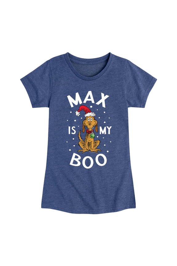 Dr. Seuss - The Grinch Max Is My Boo - Toddler And Youth Girls Short Sleeve Graphic T-Shirt