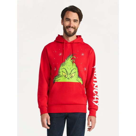 Dr. Seuss The Grinch Men's and Big Men's Graphic Hoodie, Sizes S-XXXL
