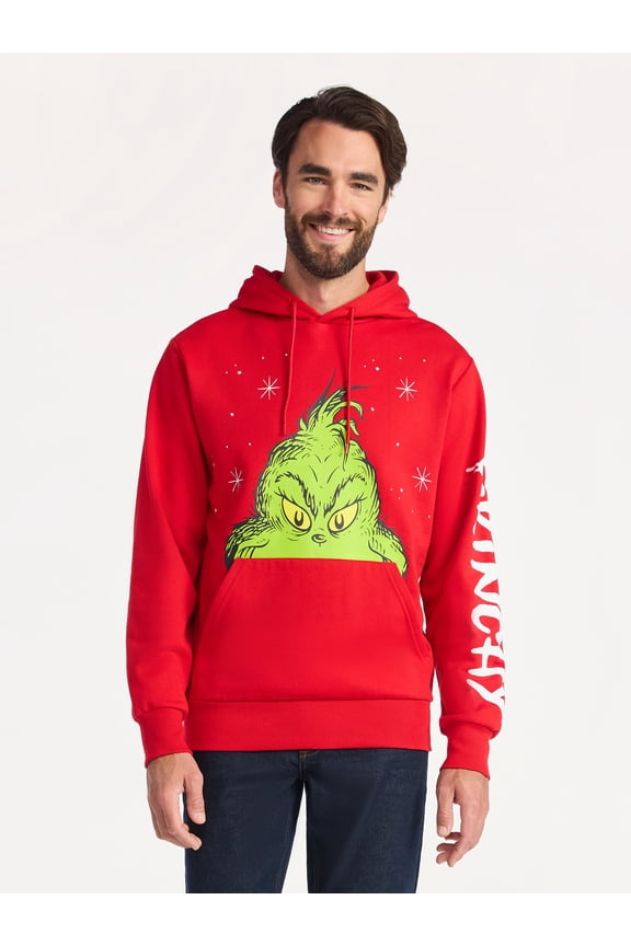 Dr. Seuss The Grinch Men's and Big Men's Graphic Hoodie, Sizes S-XXXL