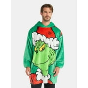 DR. SEUSS' THE GRINCH Dr. Seuss The Grinch Men's and Big Men's Oversized Plush Sleeper Hoodie, One Size Fits Most