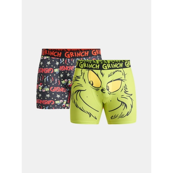 Dr. Seuss The Grinch Men’s Boxer Briefs, 2-Pack, Sizes S-XL