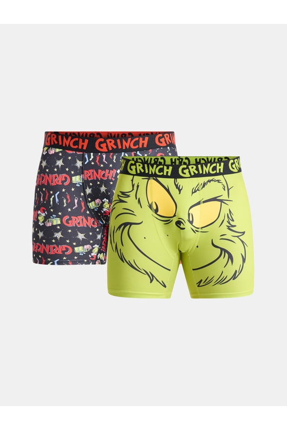 The Grinch Men’s Boxer Briefs, 2-Pack, Sizes S-XL