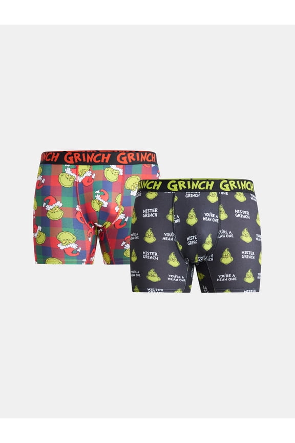 The Grinch Men’s Boxer Briefs, 2-Pack, Sizes S-XL