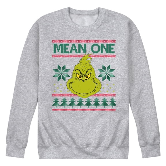 Dr. Seuss - The Grinch - Men's Crew Neck Fleece Pullover