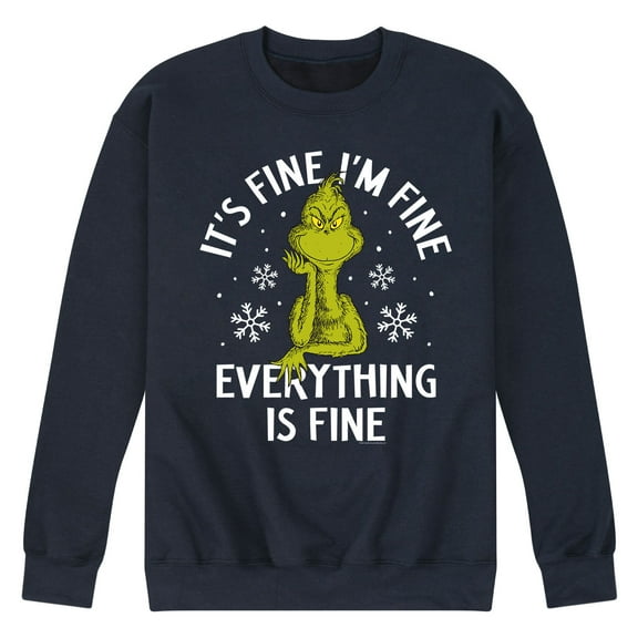 Dr. Seuss - The Grinch - Men's Crew Neck Fleece Pullover