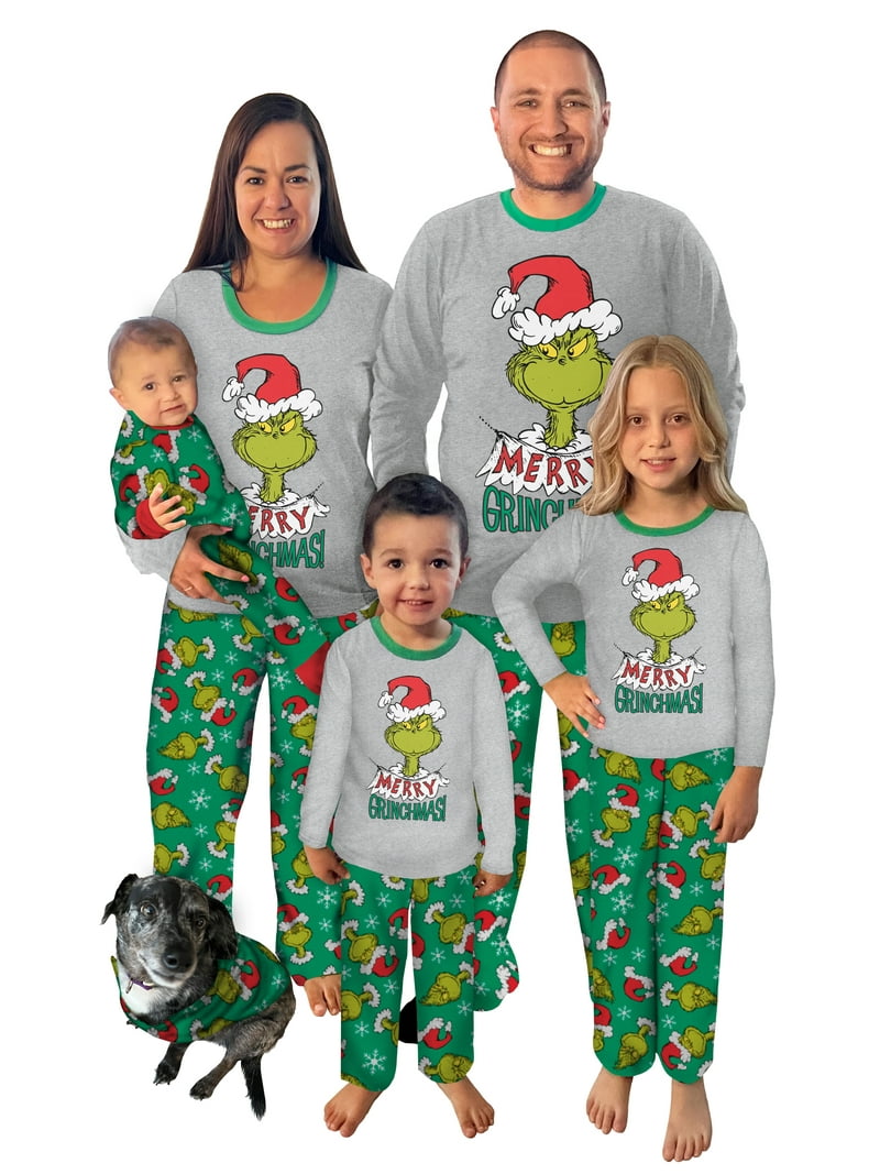 Seuss The Grinch Men's Top and Pant Pajama Set, 2-Piece, Sizes