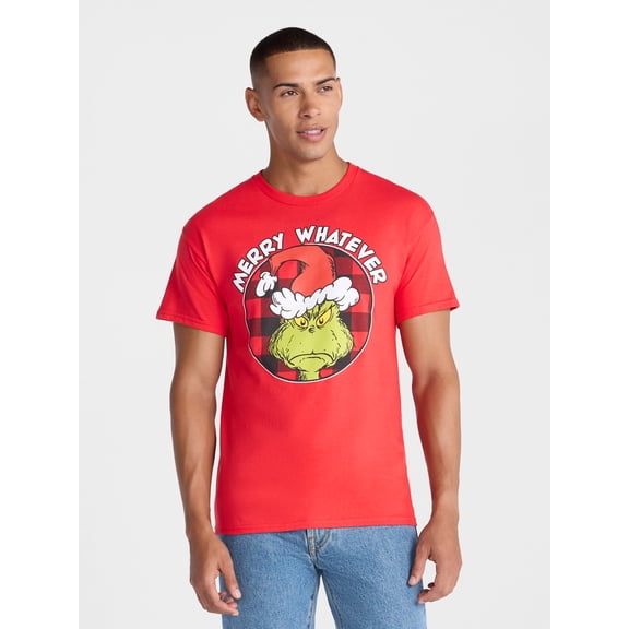Dr. Seuss The Grinch Men's and Big Men's Merry Whatever Cotton Graphic Tee, Sizes S-2XL