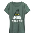 thumbnail image 1 of The Grinch - Merry Whatever - Women's Short Sleeve Graphic T-Shirt, 1 of 5