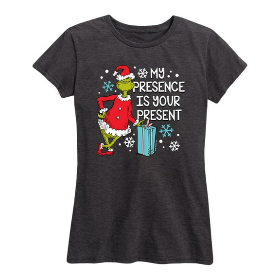 Dr. Seuss - The Grinch My Presence Is Your Present - Women's Short Sleeve Graphic T-Shirt