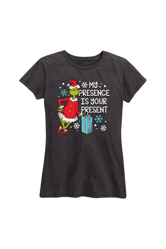 Dr. Seuss - The Grinch My Presence Is Your Present - Women's Short Sleeve Graphic T-Shirt