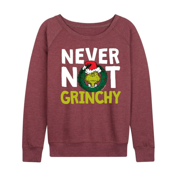 Dr. Seuss - The Grinch Never Not Grinchy - Women's Lightweight French Terry Long Sleeve Shirt