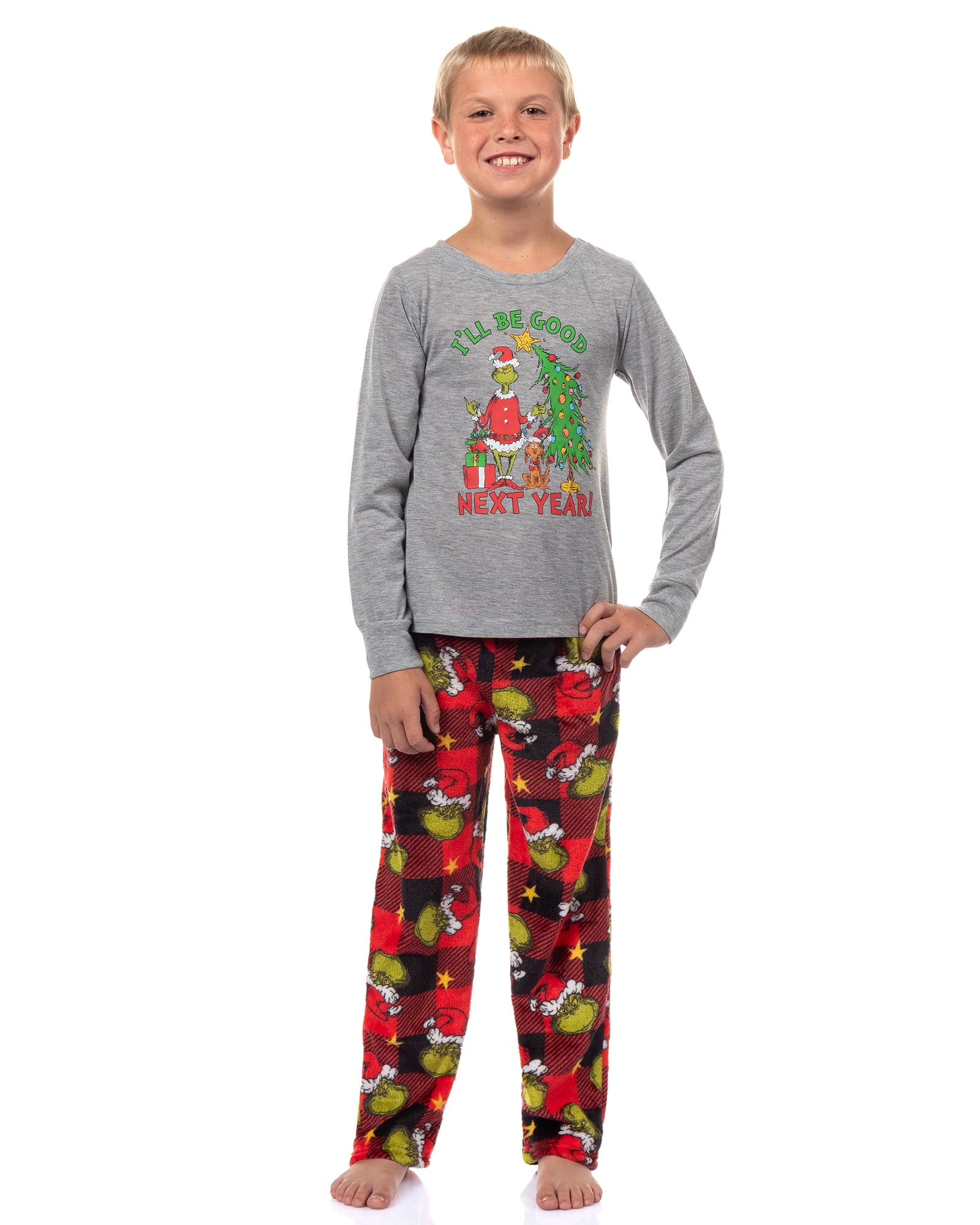 Dr. Seuss The Grinch Pajamas Buffalo Plaid Holiday Matching Family ...