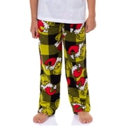 Dr. Seuss The Grinch Pajamas Kid's Santa Hat Buffalo Plaid Lounge Pants Pajama Bottoms