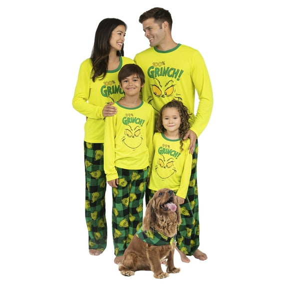 Dr. Seuss The Grinch Plaid Dogs Bandana Pet, Green - Pet, Size: M/L