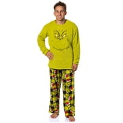 SEVEN TIMES SIX Dr. Seuss The Grinch Santa Plaid Plush Fleece Pajama Sleep Set