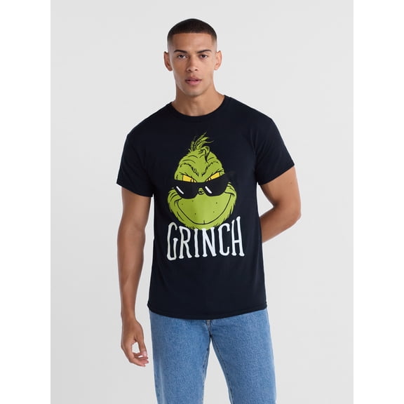 Dr. Seuss The Grinch Shades Men's and Big Men's Graphic Christmas Tee, Sizes S-2XL