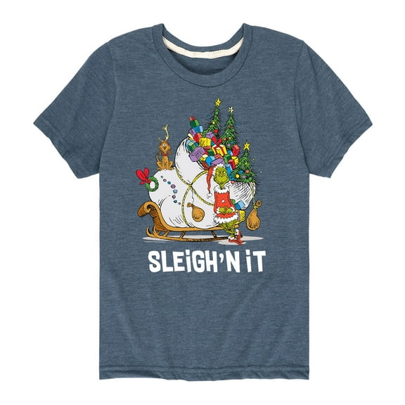 Dr. Seuss - The Grinch Sleigh'n It - Toddler And Youth Short Sleeve Graphic T-Shirt