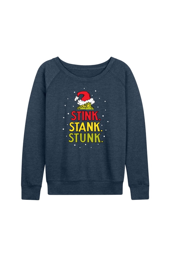 Dr. Seuss - The Grinch Stink Stank Stunk - Women's Lightweight French Terry Long Sleeve Shirt