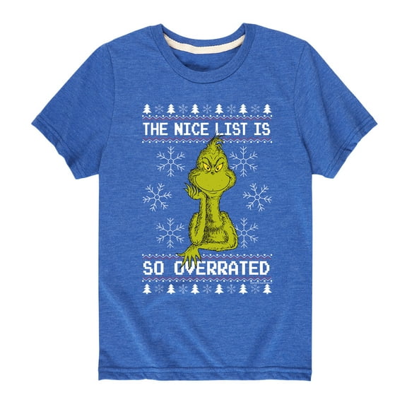 Dr. Seuss - The Grinch The Nice List Is Overrated - Toddler And Youth Short Sleeve Graphic T-Shirt