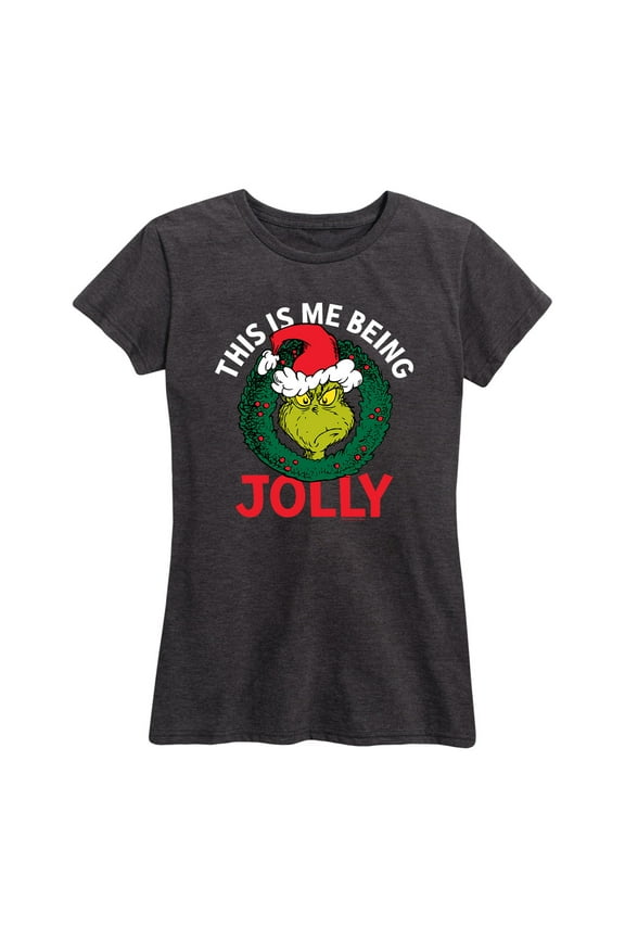 Dr. Seuss - The Grinch This Is Me Being Jolly - Women's Short Sleeve Graphic T-Shirt