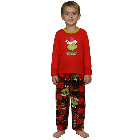 Dr. Seuss The Grinch Toddler Behave For The Holidays Sleep Pajama Set, Toddler, Size: 4T