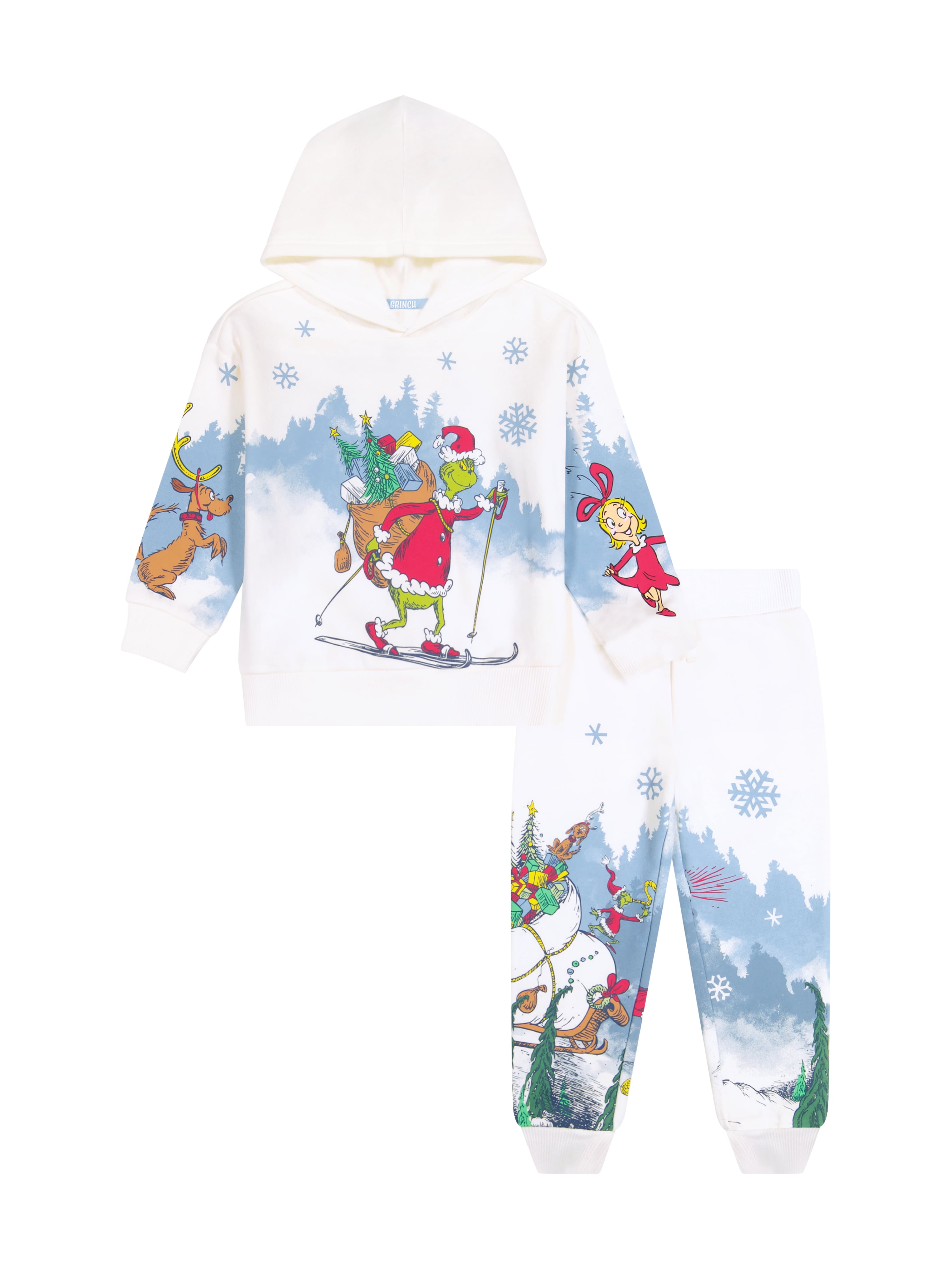 Dr. Seuss The Grinch Toddler Boy Ivory Hoodie and Jogger Set, Sizes 12M-5T