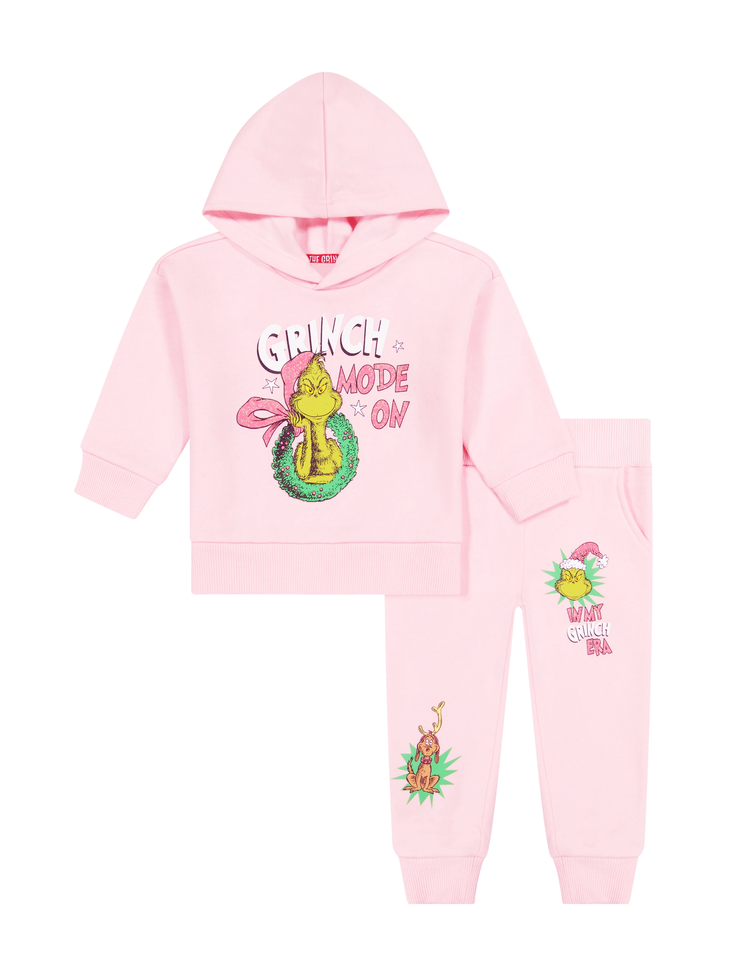 Dr. Seuss The Grinch Toddler Girl Hoodie and Jogger Set, Sizes 12M-5T