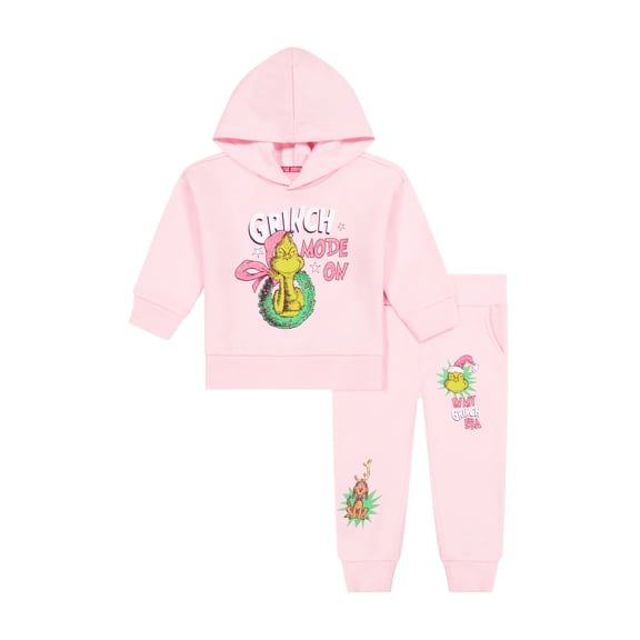 Dr. Seuss The Grinch Toddler Girl Hoodie and Jogger Set, Sizes 12M-5T