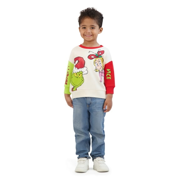 Dr. Seuss The Grinch Toddler Long Sleeve Sweatshirt, Sizes 12M-5T
