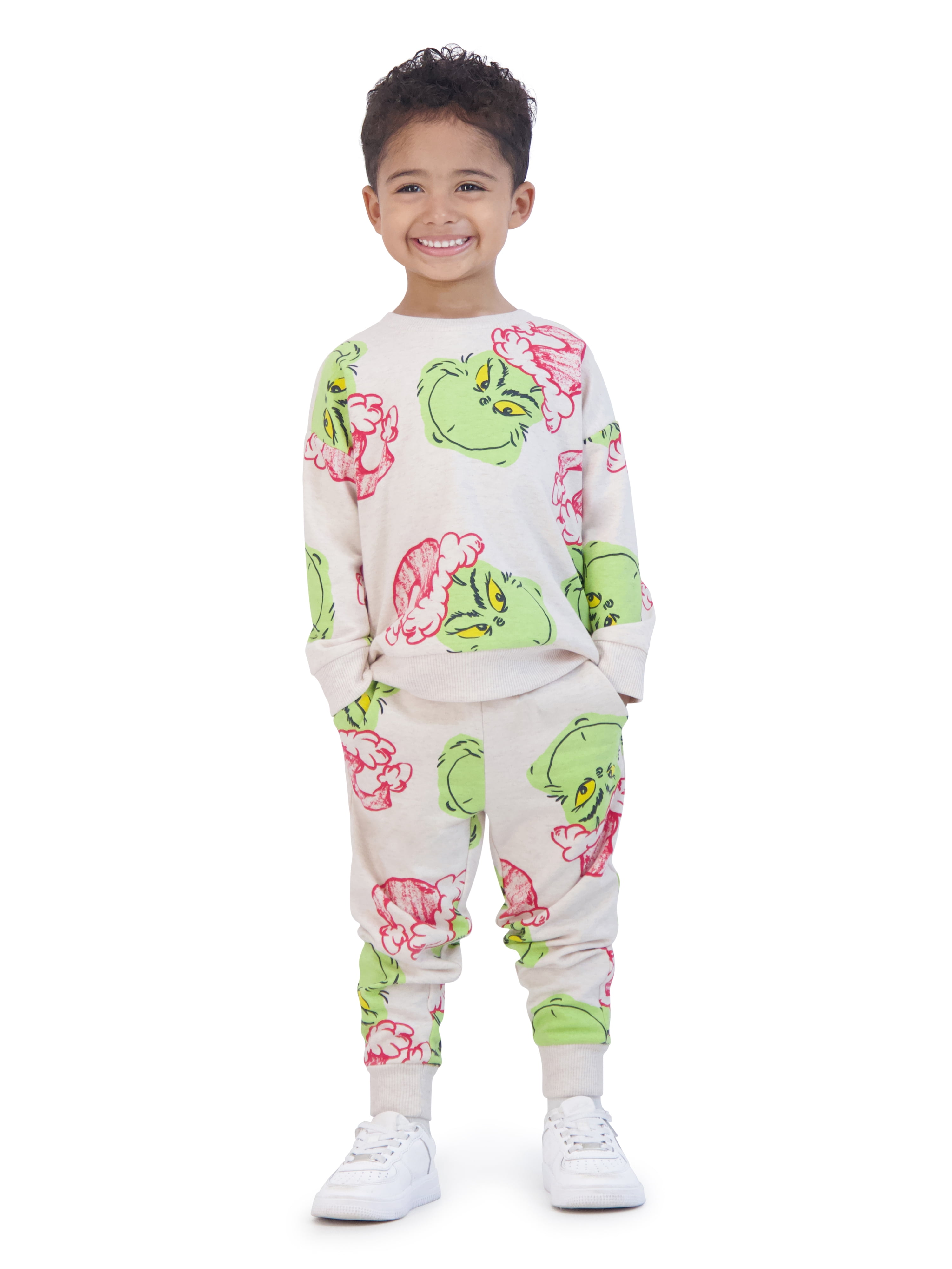 Dr. Seuss The Grinch Toddler Printed Sweatshirt and Jogger Set, Sizes 2T-5T