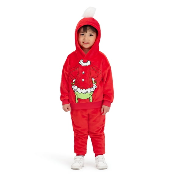Dr. Seuss The Grinch Toddler Unisex Hoodie and Jogger Set, Sizes 12M-5T