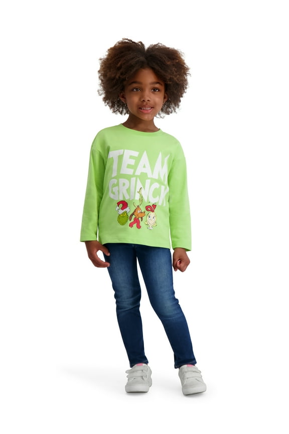 The Grinch Toddler TEAM GRINCH Long Sleeve Tee Shirt, Sizes 12M-5T