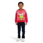 DR. SEUSS The Grinch Toddler Unisex Long Sleeve Red Sweatshirt, Sizes 12M-5T
