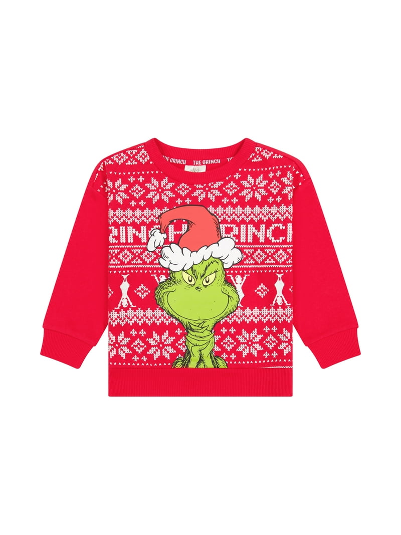 Seuss The Grinch Toddler Unisex Long Sleeve Red Sweatshirt