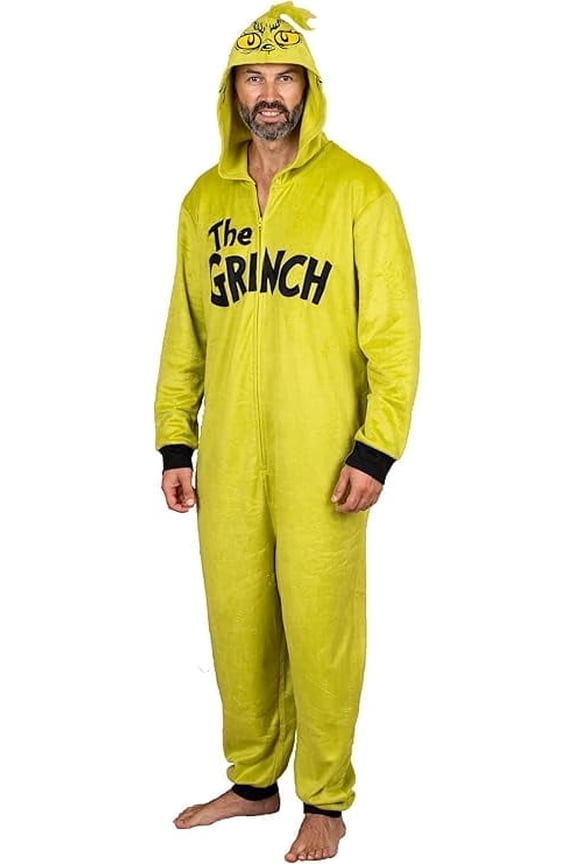 The Grinch Toddlers Onesie Pajama Costume Union Suit with Hood, Toddler, Size: 2T